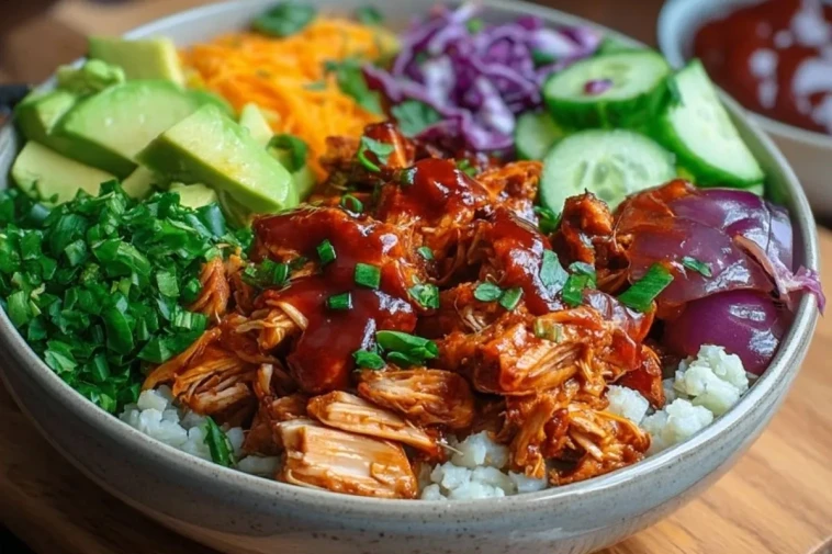 Bol De Poulet Barbecue Faible En Glucides