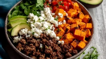 Bols De Viande Hachée, Patate Douce Et Fromage Cottage