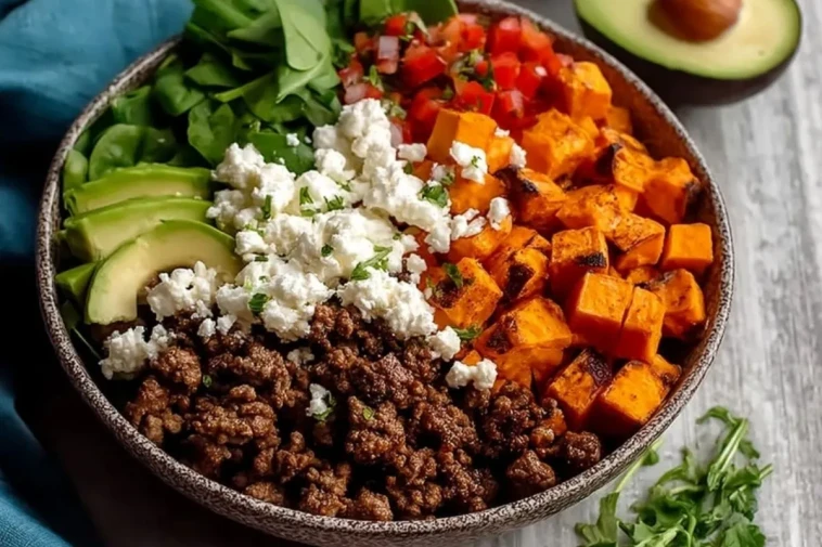 Bols De Viande Hachée, Patate Douce Et Fromage Cottage