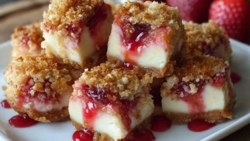 Bouchées Cheesecake Fraise Croquantes