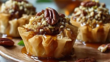 Bouchées de Baklava aux Pacanes Caramélisées et Croquantes