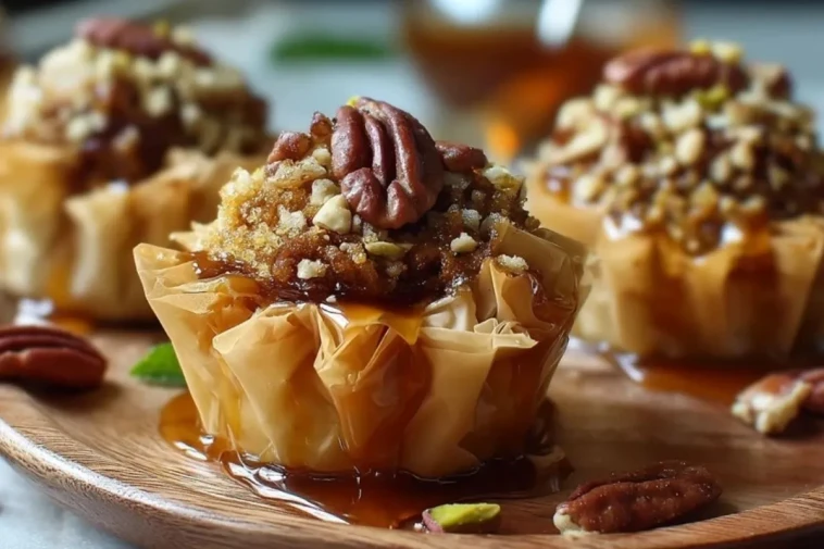 Bouchées de Baklava aux Pacanes Caramélisées et Croquantes
