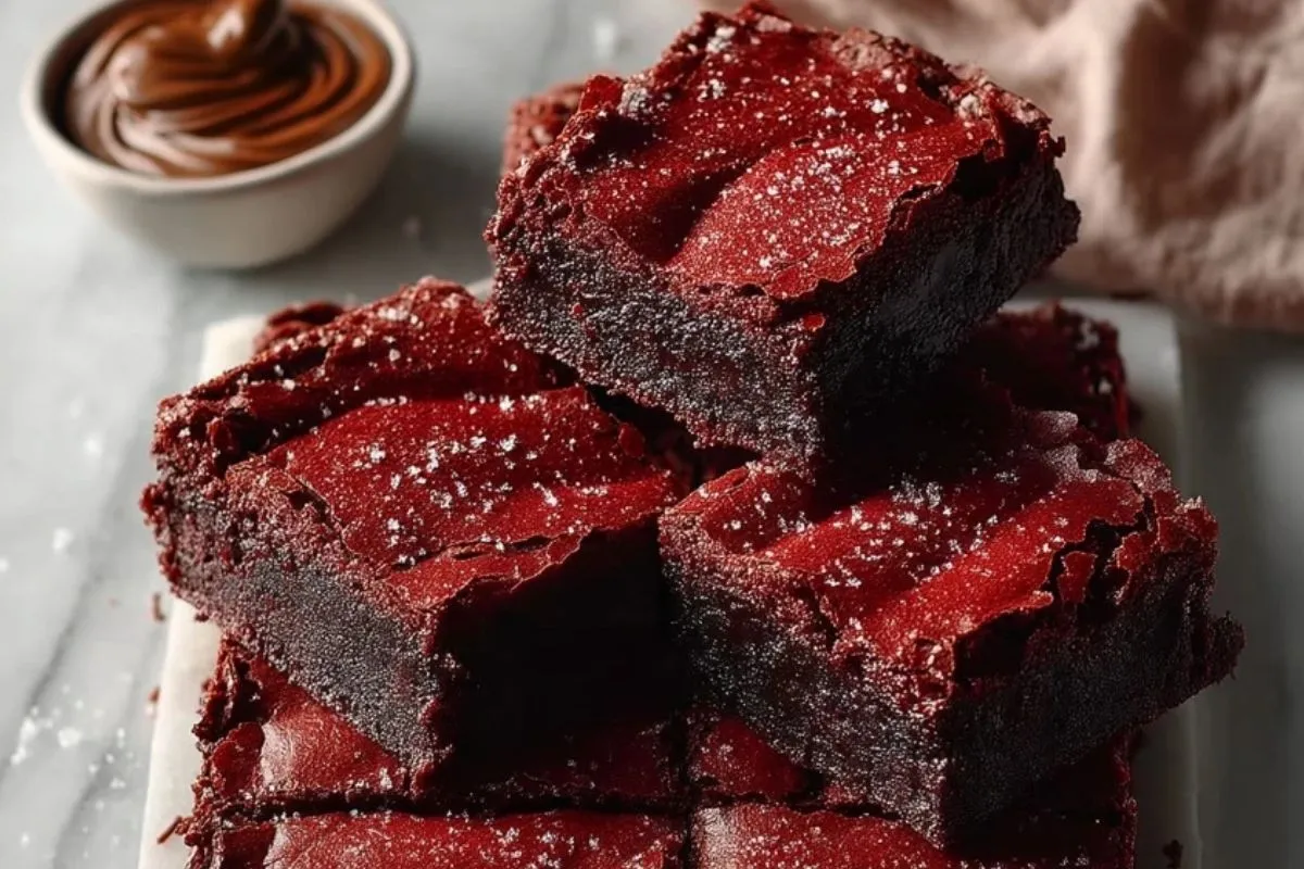 Brownies Velours Rouge au Chocolat et Nutella