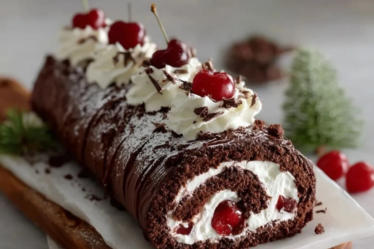 Bûche Forêt Noire Élégante