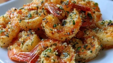 Crevettes Rôties À LAil Et Au Parmesan