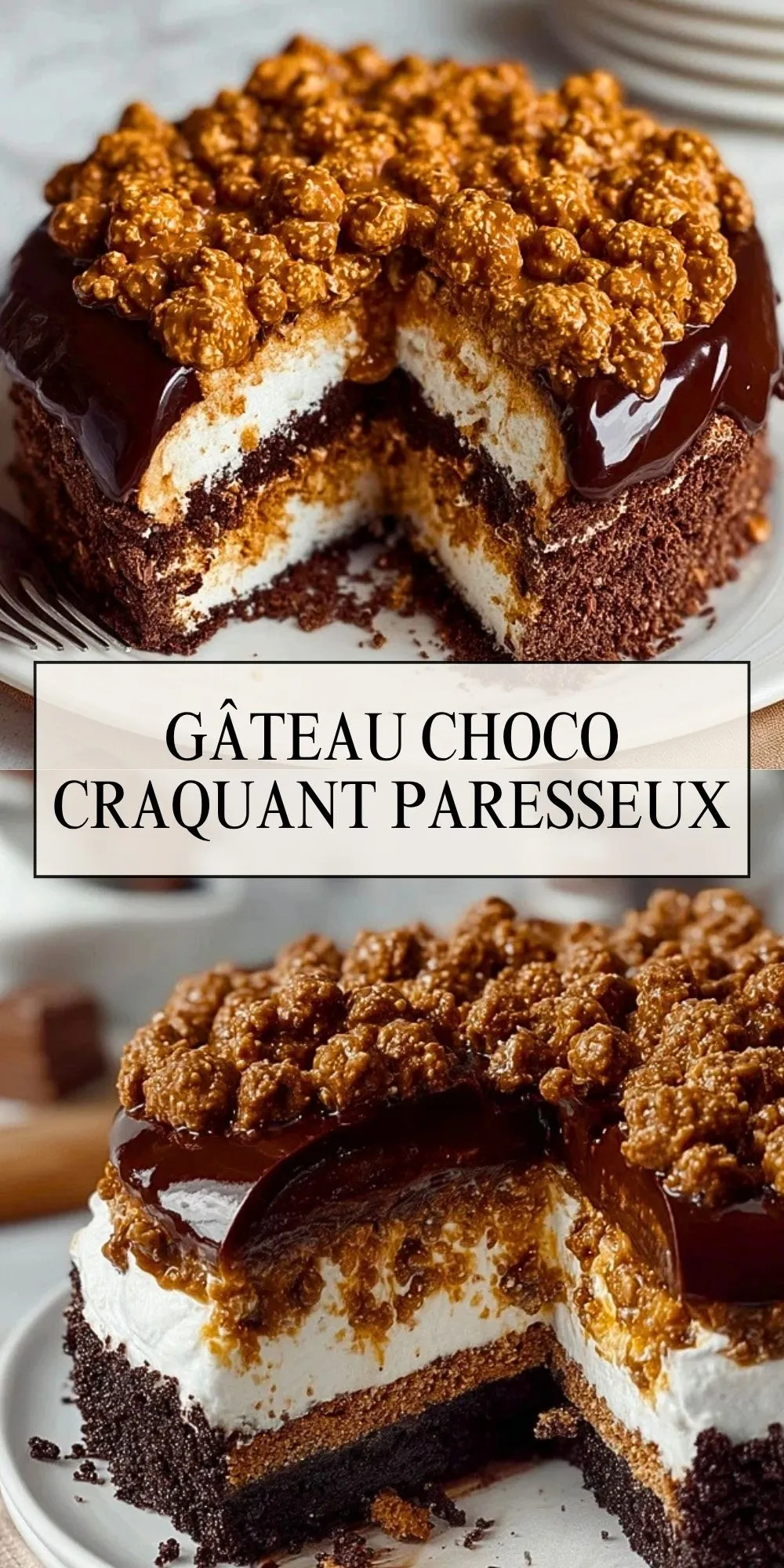 Gâteau Choco Craquant Paresseux - Pin 1