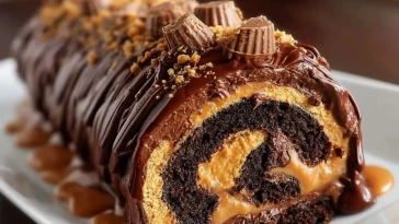 Gâteau Roulé Au Chocolat Et Beurre De Cacahuète