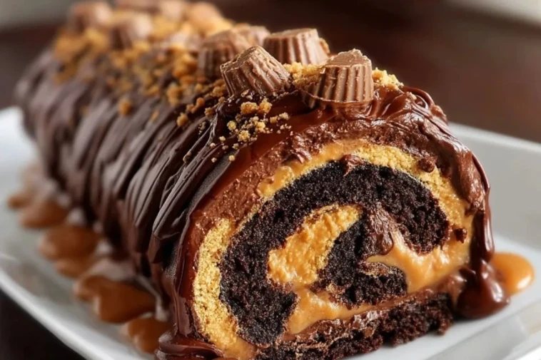 Gâteau Roulé Au Chocolat Et Beurre De Cacahuète