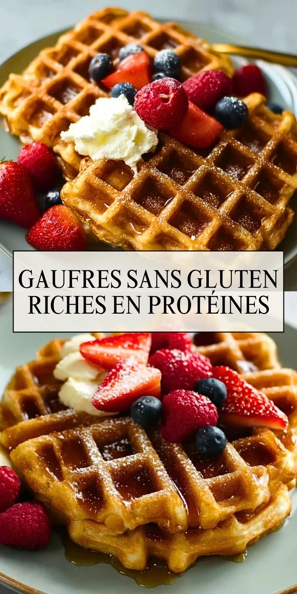 Gaufres Sans Gluten Riches En Protéines - Pin 1