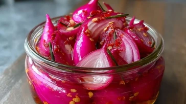 Oignons Rouges Marinés au Miel Piquant