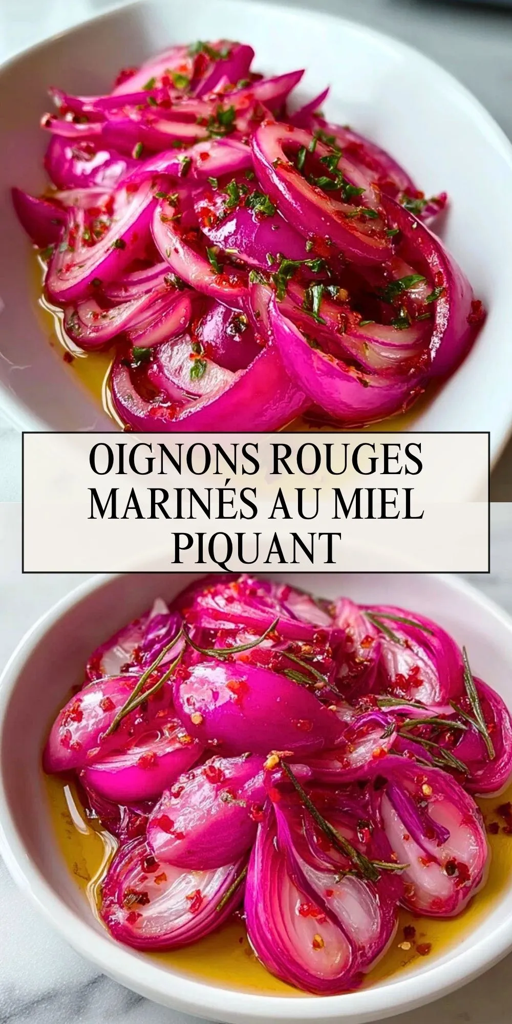 Oignons Rouges Marinés au Miel Piquant - Pin 1