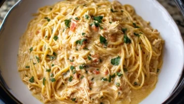 Pâtes Au Poulet Crémeuses Dans La Mijoteuse