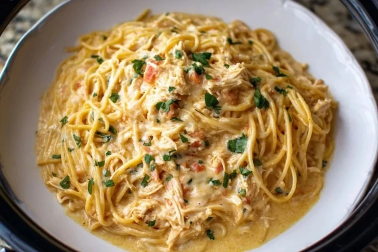 Pâtes Au Poulet Crémeuses Dans La Mijoteuse