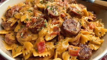 Pâtes Crémeuses à la Saucisse Cajun