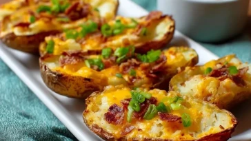 Peaux de Pommes de Terre Au Cheddar Au Four