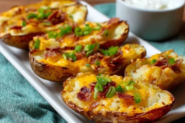 Peaux de Pommes de Terre Au Cheddar Au Four