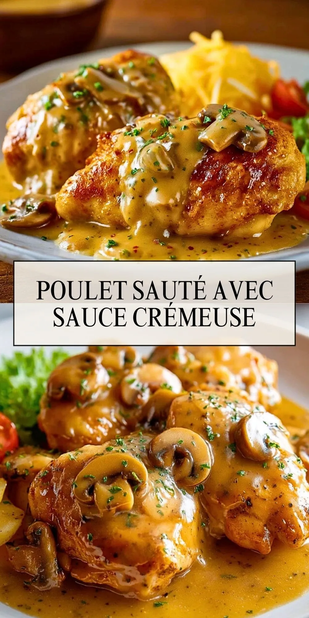 Poulet Sauté Avec Sauce Crémeuse - Pin 1