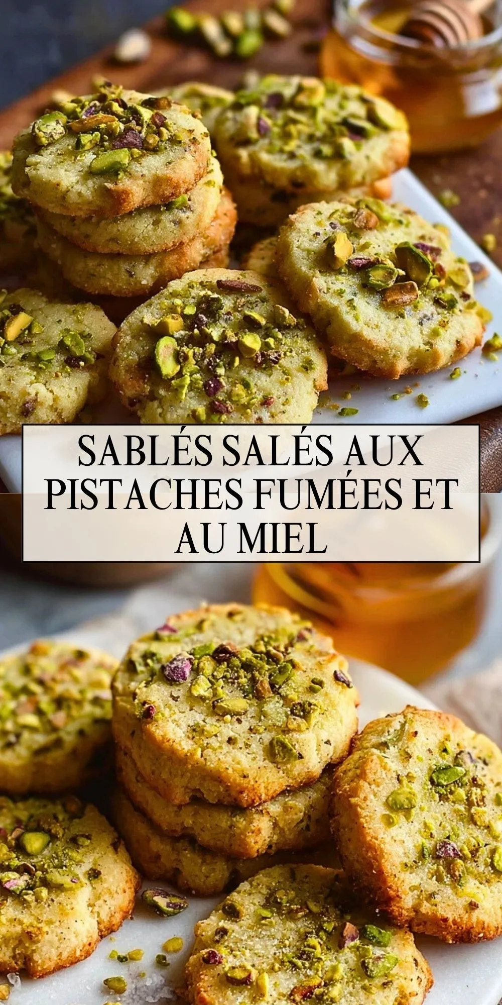 Sablés Salés Aux Pistaches Fumées Et Au Miel - Pin 1