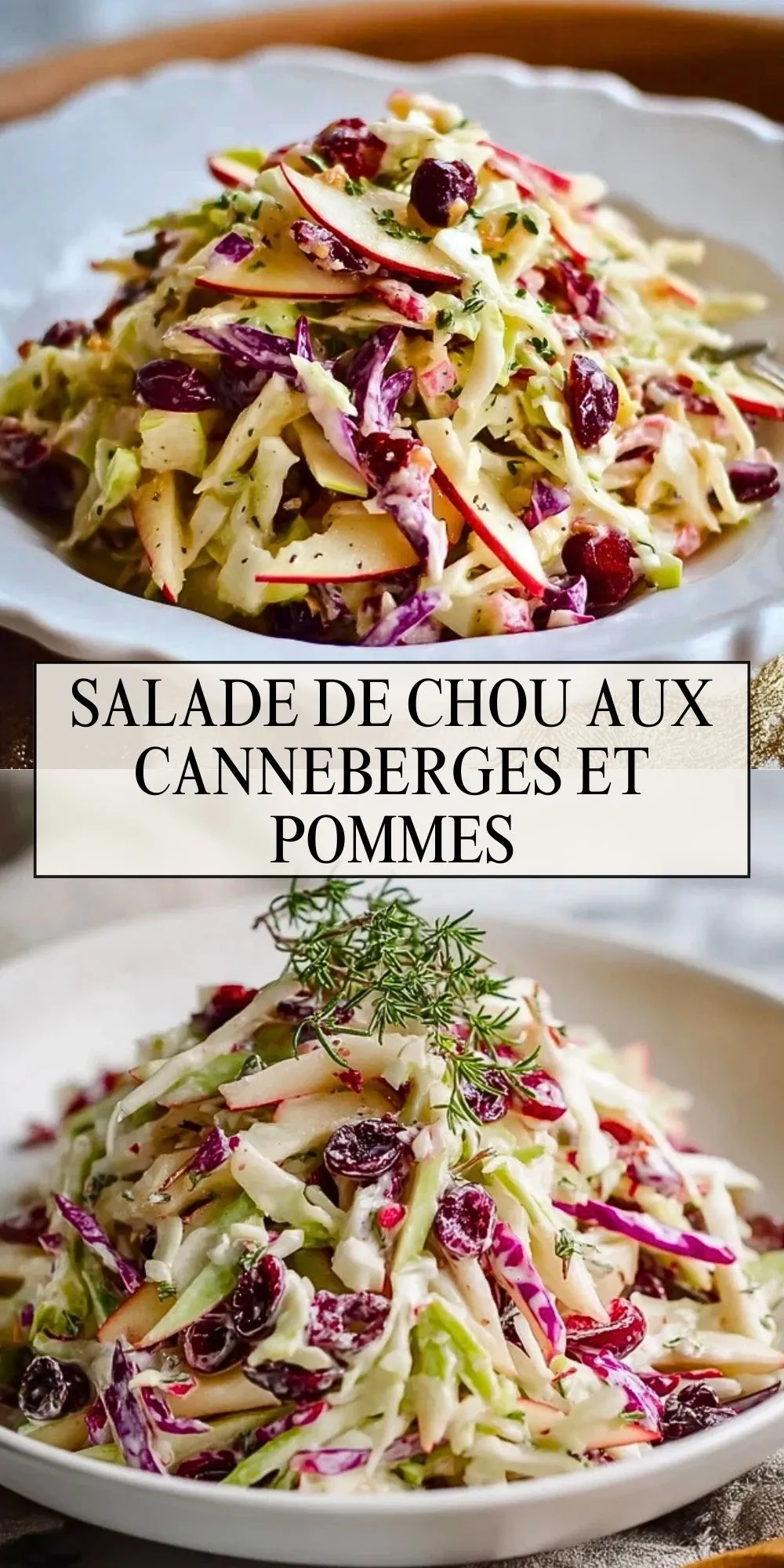 Salade De Chou Aux Canneberges Et Pommes - Pin 1