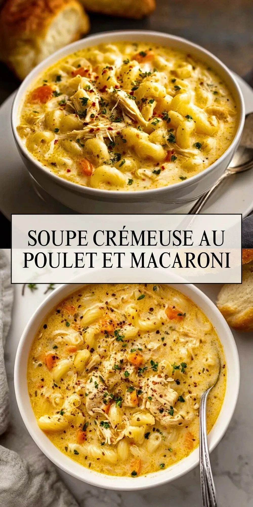 Soupe Crémeuse au Poulet et Macaroni - Pin 1