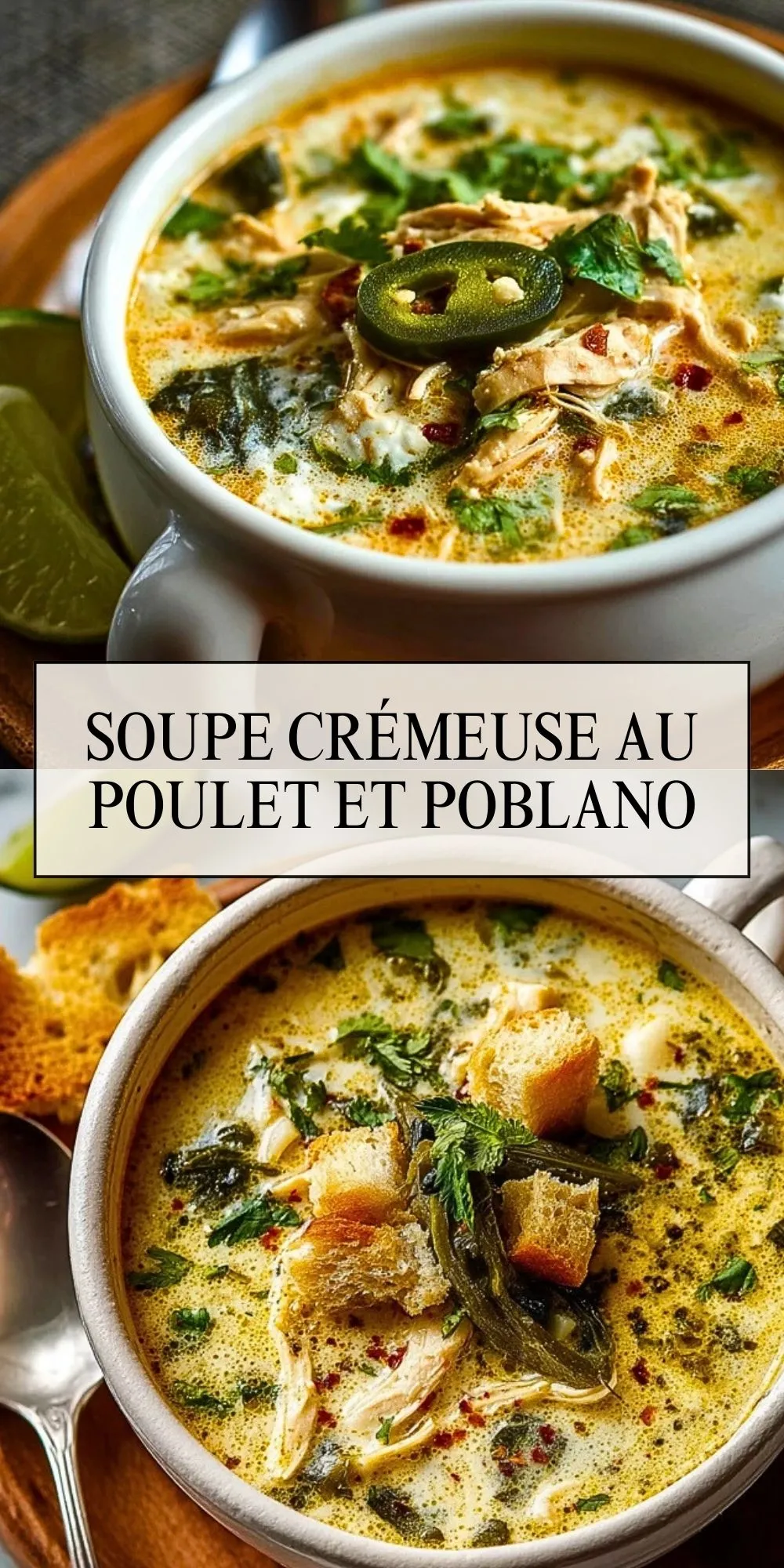Soupe Crémeuse au Poulet et Poblano - Pin 1