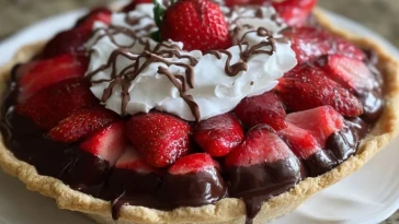 Tarte Aux Fraises Recouverte De Chocolat