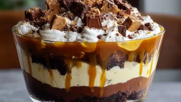 Trifle Au Cheesecake Au Caramel Salé Et Brownie