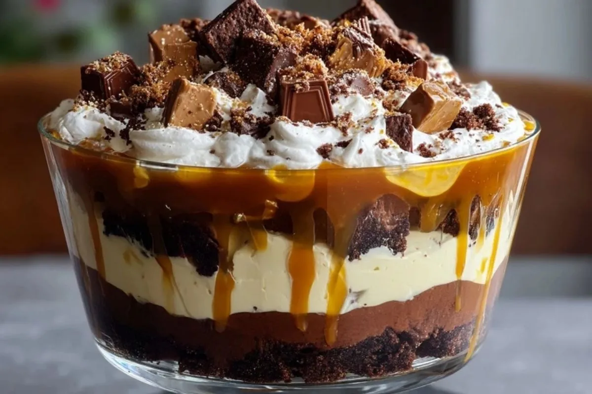 Trifle Au Cheesecake Au Caramel Salé Et Brownie