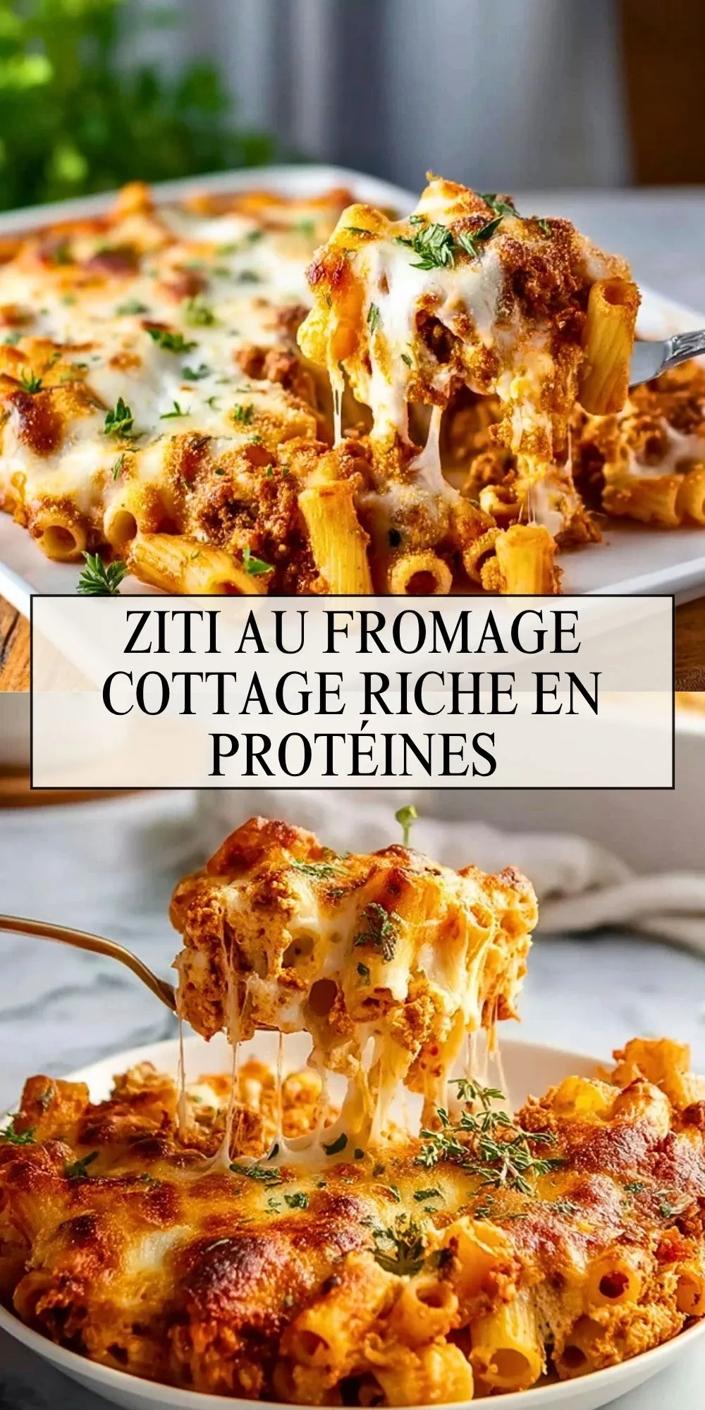 Ziti Au Fromage Cottage Riche En Protéines - Pin 1